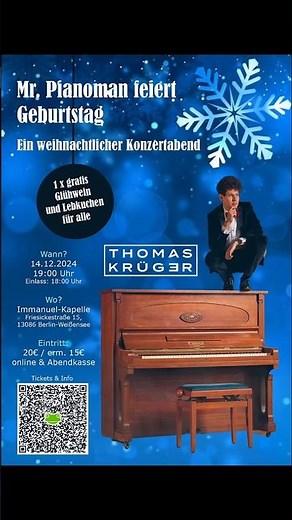 Mr. Pianoman feiert Geburtstag! Konzert am 14.12.2024 #music #piano #concert