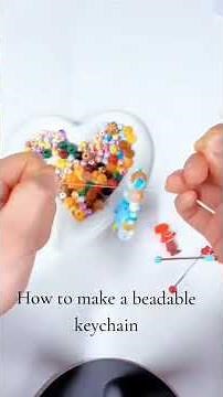 Classic Round Ball Style Beadable Metal Keychain with Bar and Lobster Clasp