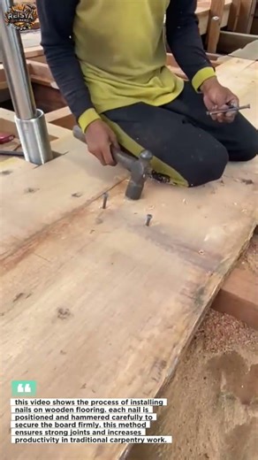 nailing wooden flooring process | traditional carpenter work