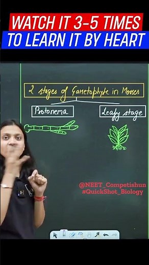 PROTONEMA & LEAFY STAGE in moss | QuickShot Biology| #ncert#neet2025#neet