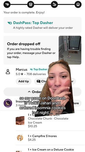 stoppp I love them for this 😭💕 @insomniacookies #tankajahari #viral #doordash #fypage #funny