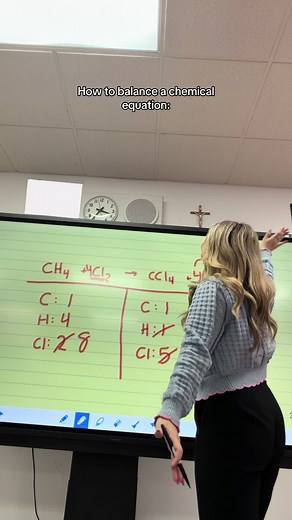 How to balance a chemical equation #teacher #teachersoftiktok #teacherlife #science