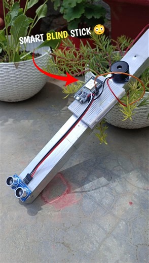 Smart Blind Stick Using ESP32 😳 | Obstacle Detection for Blind People #electronics #shorts