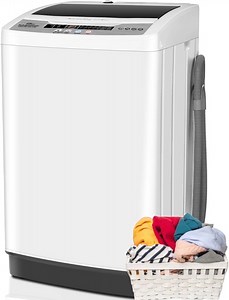 Adnoom Portable Washing Machine, 17.8lbs Large Fully-Automatic Laundry Washer, 10 Washing Programs & 8 Water Levels Selections Machine Ideal for Apartments Dorms Families