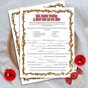 Fall Mad Lib Game: Kids Classroom Game, Literacy Activities, Fun Reading Worksheet (printable PDF) - Etsy