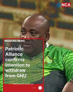 [BREAKING NEWS] Patriotic Alliance confirms intention to withdraw from GNU. Leader Gayton Mckenzie to withdraw his party from all coalitions. More details on #eNCA #DStv403 #QuestionThinkAct | eNCAnews