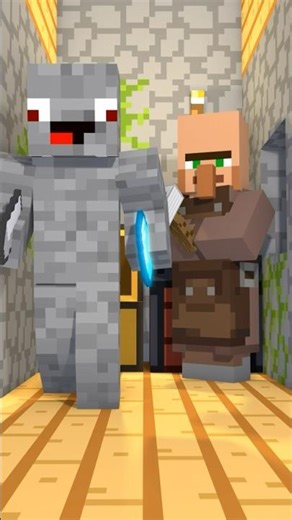 Alphastein vs villager 😂😂 #minecraft #shorts