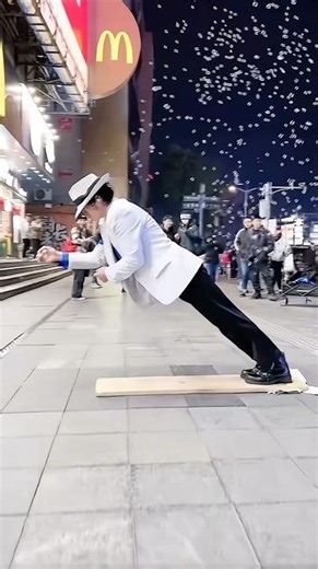 The 45° forward lean is legendary! Recreating Michael Jackson's iconic moment. #michaeljackson