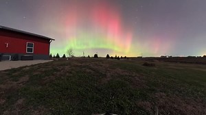 Northern lights time-lapse display in St. Clair, Ontario, Canada