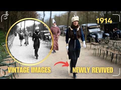 ▶ Parisian Women of the Belle Époque: French Fashion in 1914 / HD Colorized Photographs
