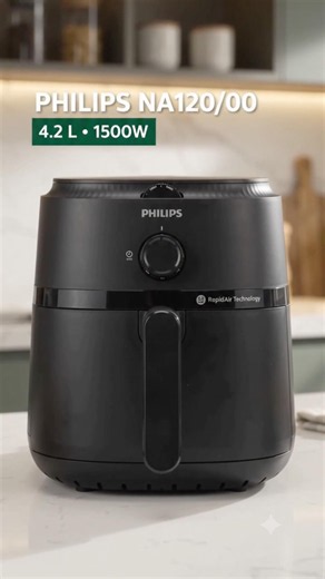 Philips NA120/00 Air Fryer 🔥 4.2L, 1500W & Up to 90% Less Fat | Rapid Air Technology