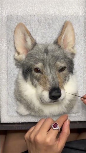 This needle felting process is hypnotic to watch #asmr #satisfying #crafts