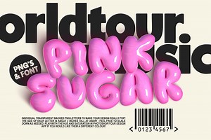 Pink Sugar Letters and SVG Font, a Sans Serif Font by Nicky Laatz
