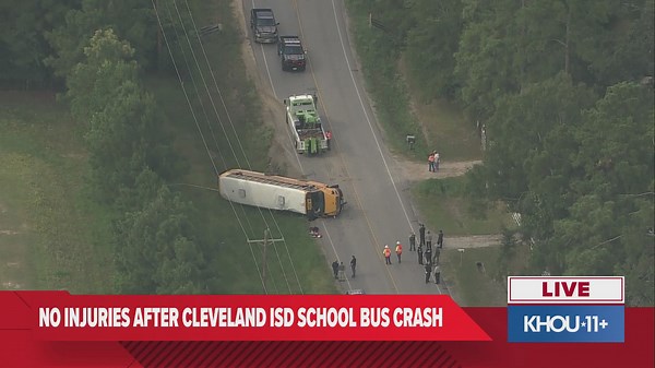 Breaking: Another Cleveland ISD bus involved in rollover crash