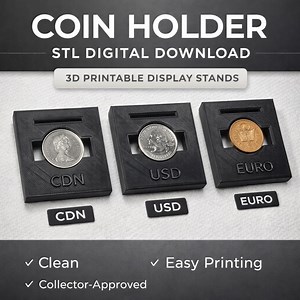 Coin Holders | Cdn | Usd | Euro | STL | 3D Print File | Digital Download | Numismatist Collector Display - Etsy UK