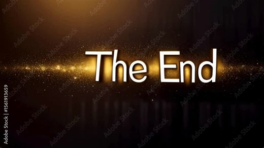 Desert Sandstorm Transition Revealing “The End” in Ancient Typeface