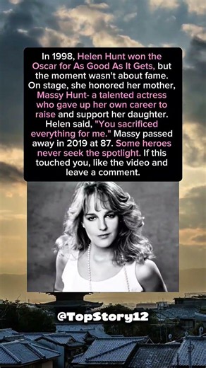 SHE DEDICATED HER OSCAR TO HER MOM. Helen Hunt. #shorts #celebrity #hollywood