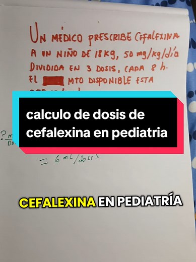 Cálculo de dosis de cefalexina en pediatría
