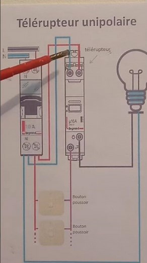 Diagram of the single-pole Legrand remote control switch #electric #tip #remote control switch