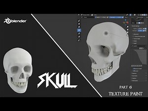 Blender Skull - Part 6 - Texture Paint & Bake | Basic Modeling Course (No Sculpt!)