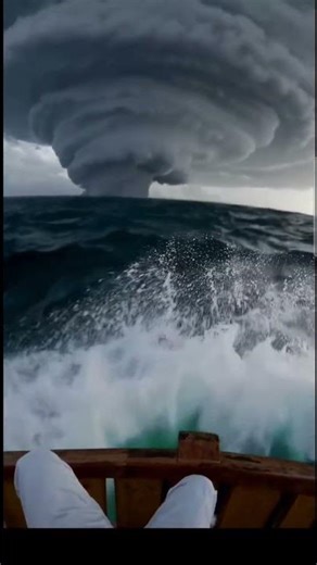 Massive Waterspout Forms Right in Front of Boat #shorts #amazing