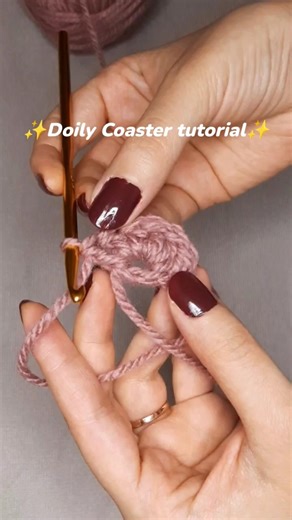 Doily Coaster tutorial 🌸🧶 #crochet #crochettutorial #crochetforbeginners #doilycrochet