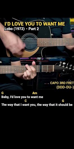 I'd Love You to Want Me - Lobo (1972) Easy Guitar Chords Tutorial with Lyrics Part 2 SHORTS REELS