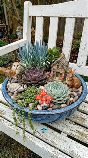 Mini Faux Succulent Garden With Tiny Decor
