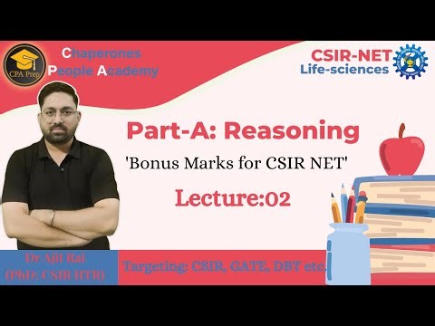 CSIR NET Paper 1 Le-02 (Part-A Reasoning) | Strategy & Tricks | CSIR NET| By Dr. Ajit Rai