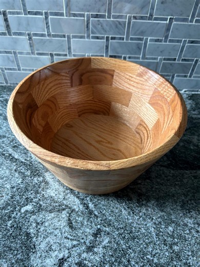 Large Oak Salad Bowl – Hand Turned Segmented Wood Serving Dish - Etsy