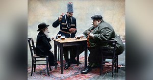 The Tallest, Shortest, and Fattest Men in Europe, 1913 (Colorized)