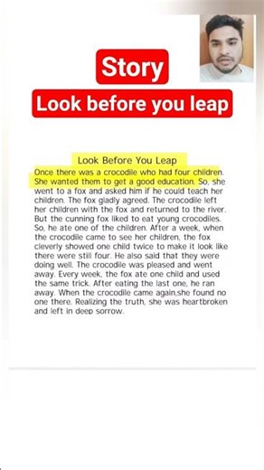 Look Before You Leap | Moral Story in English | Short Story with Moral | English Learning #story