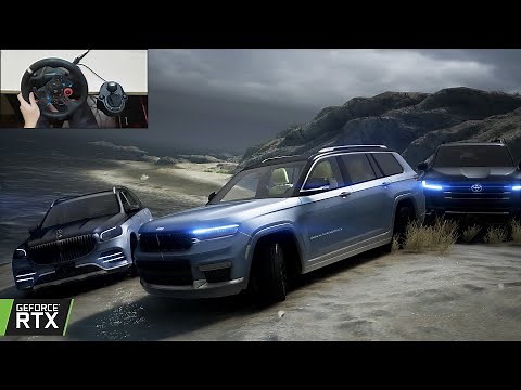 GTA 5 - 2022 Jeep Grand Cherokee L Off-road with Toyota Land Cruiser 300 & Mercedes-Maybach GLS 600