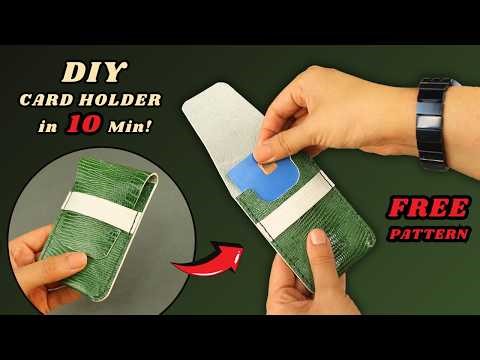 🔴FREE PATTERN + How to make a Handmade Leather Card Holder - Step by step TUTORIAL