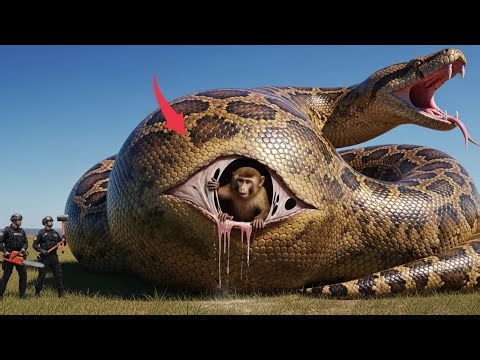 Brave Heroes Save the Monkey’s Life After a Terrifying Python Attack 🐍🐒