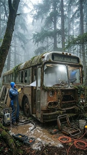 Abandoned Rusty Bus Restoration Timelapse | Full Revive Transformation#bus