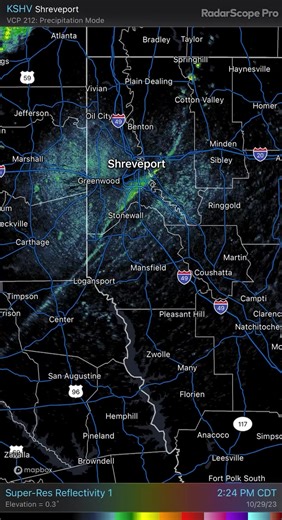 The cold front has cleared Shreveport, and is clearly visible on RadarScope. Join me in watching that thin line that finally, brings us an extended taste of fall weather, and leaves me with no reasons to complain about anything. | Meteorologist Nick Mikulas