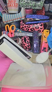 Let's glitter a stapler and pop up note dispenser with white glitter! ✨️💕🥰 Also, who has a new year resolution or goal? #newyearresolution #glitter #diycrafts #craftideas #crafting | Maegen's Glitz and Glam
