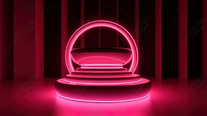 Futuristic Concept: Vibrant Neon Pink Chair - Animated Na Background Ng Video