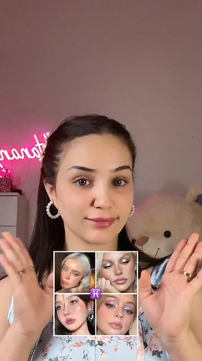 Pisces Makeup Look ♓️ .. Lenses @sarah_contact_lenses . Moisturiser @biova_mz . Brushes @jessupbeauty . @elfcosmetics liquid Glow. Foundation fit me @maybelline @maybellinearabia . Concealer @anna_rosa_43 . Purple losse powder @kami_trade_ . Eyeshadow palette @ucanbemakeup . Glitter @rihhana_glitter_and_foundation . Glitter Glow @nyxcosmetics @nyxcosmetics_arabia . Face palette @kikomilanoarabia @kikomilano . Highlighter @ofracosmetics . Lipgloss @anna_rosa_43 . | HANAN Make-up artist