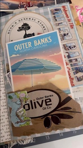 NC/Outer Banks Junk Journal Spread 🦆 #junkjournal #journaling #journal #journalspreads