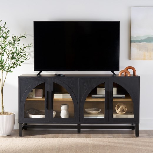 Better Homes & Gardens Juliet Arch TV Stand for TVs up to 65", Black Wood Finish