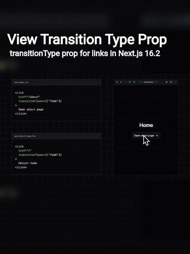 ⛱️ View Transition Type Prop #nextjs #javascript #css #html #tutorial #home #about #animation #how