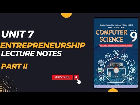 Class 9th Computer | Unit 7 | Entrepreneurship | Lecture Notes | Part II | Fbise NBF New Book 2024