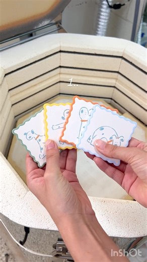 Satisfying glaze reveal: Dalmatian tiles #ceramic #tiles #artshorts