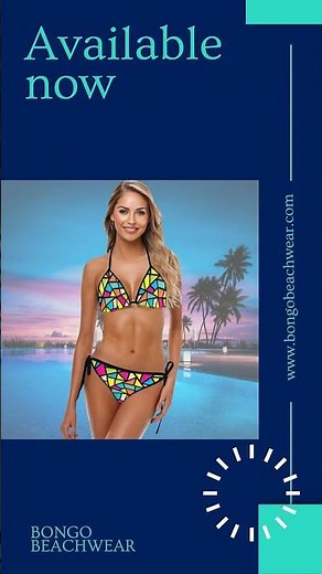 Tropical Color Abstract String Bikini