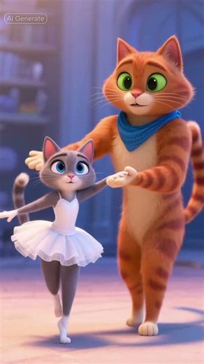 Cat Dance Competition ❤️😼#ai #cat #viralvideo #emotional