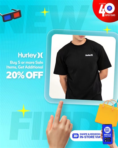 It's as simple as swipe, purchase, and repeat. 📲 💳 😉 Make your next shopping spree the best one yet with fun deals to swipe from Hurley, Asprey, Bench Body/Bench Beauty, Bratpack, Columbia, Dune, and Fox: https://click.smmallsonline.com/DFqS/40thdeals #AweSMDealsEveryday #SwipeAndSave | SM Deals