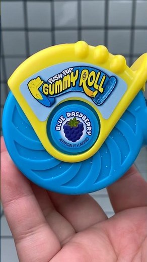 Blue Push Pop Gummy Roll Candy Jelly Gummy Satisfying ASMR Food Challenge Unboxing Mukbang