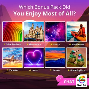 43K views · 500 reactions | Take a look back at the previous Bonus Packs  Which one was the best for you?  Leave the number in the comments ⬇️⬇️ #PixelArtChat | Pixel Art - Color by Number | Facebook
